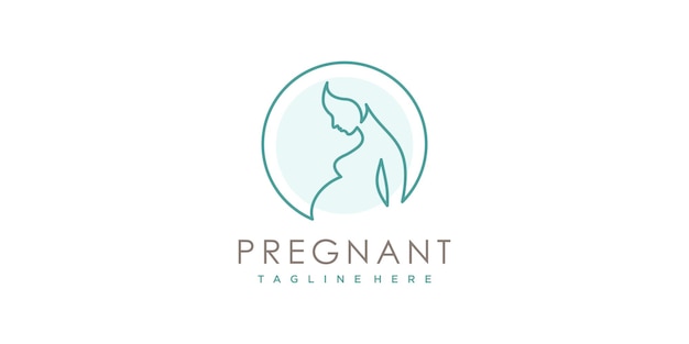 Pregnant logo design with modern unique style Premium Vector