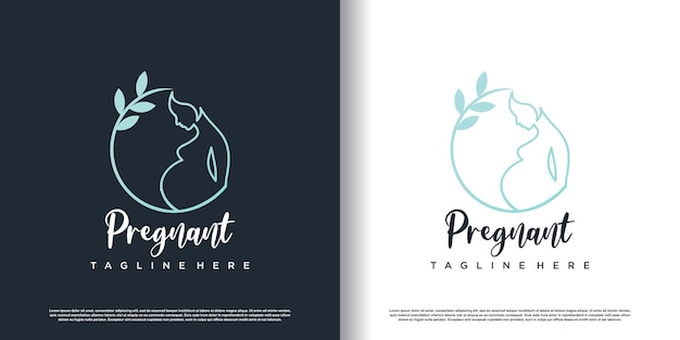 Pregnant logo design with modern unique style premium vector