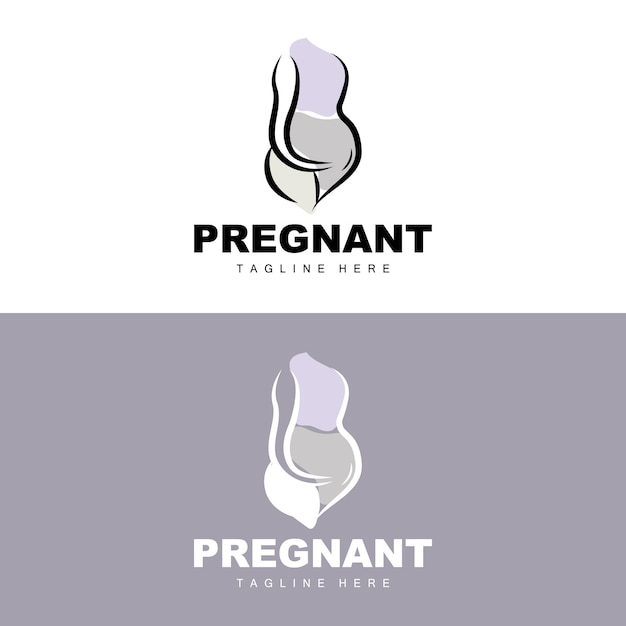 Pregnant Logo Mom And Baby Health Care Design Pregnant And Baby Medicine Brand Icon Vector