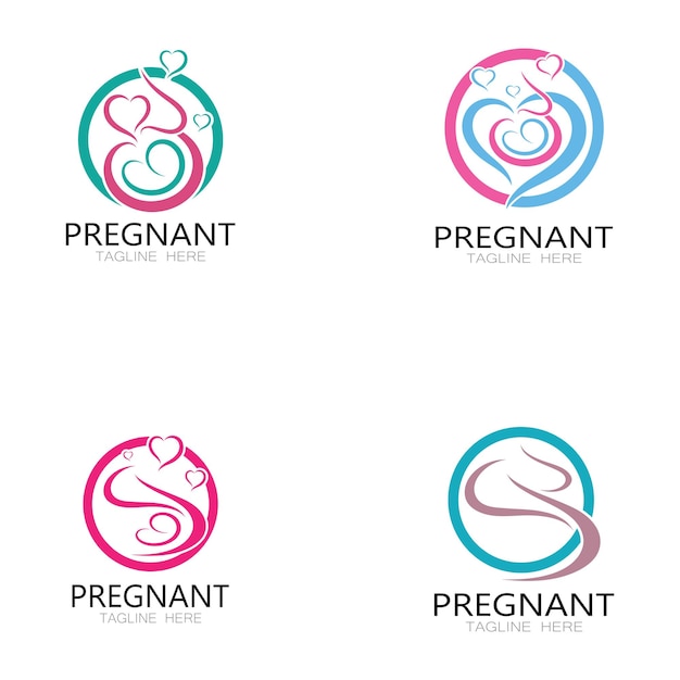 Pregnant logo template vector icon illustration design