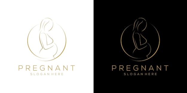 Pregnant mother logo design vector