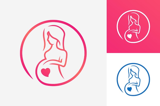 Pregnant Mother Logo Template Design Vector, Emblem, Design Concept, Creative Symbol, Icon