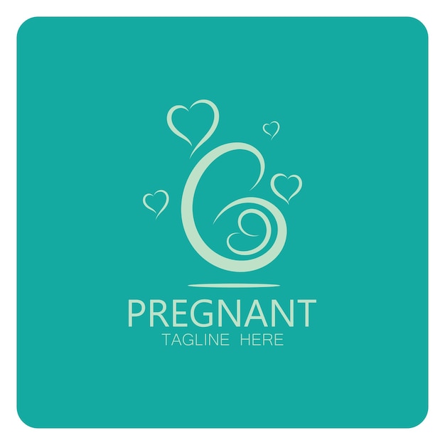 pregnant woman logo design illustration icon template vector , abstract minimalist simple, for child