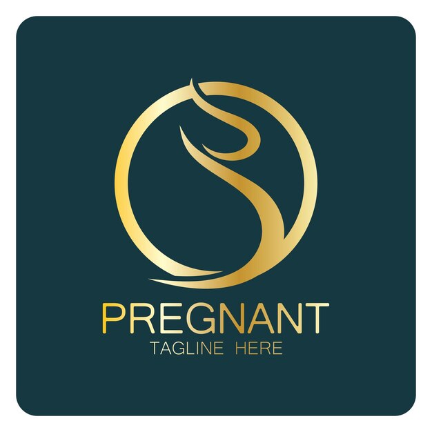 pregnant woman logo design illustration icon template vector , abstract minimalist simple, for child