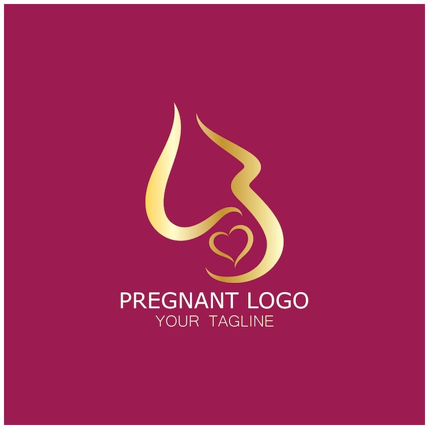 pregnant woman logo icon illustration template vector, for health clinics, hospitals, maternity clin