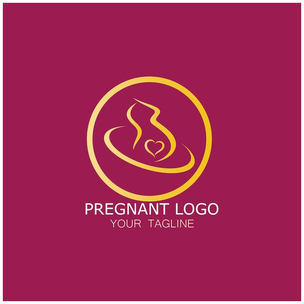 pregnant woman logo icon illustration template vector, for health clinics, hospitals, maternity clin