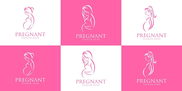 Pregnant woman logo vector design logo for pregnant women's needs brand