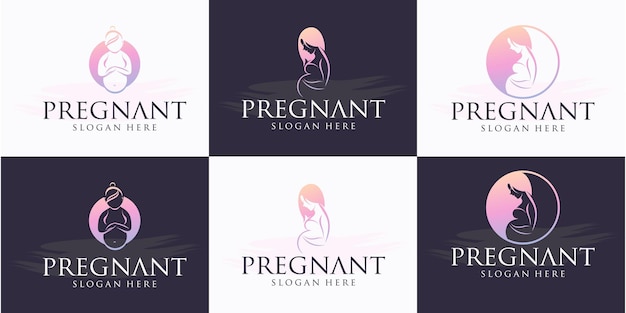 Pregnant woman logo vector design logo for pregnant women's needs brand