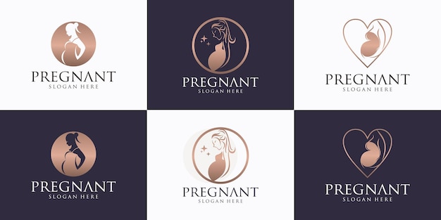 Pregnant woman logo vector design logo for pregnant women's needs brand