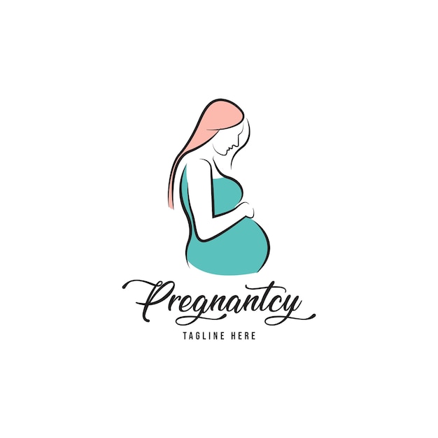 Pregnant woman logo vector design vector illustration