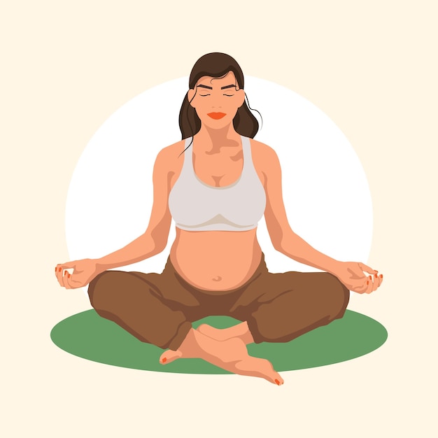 Pregnant woman in the Lotus position