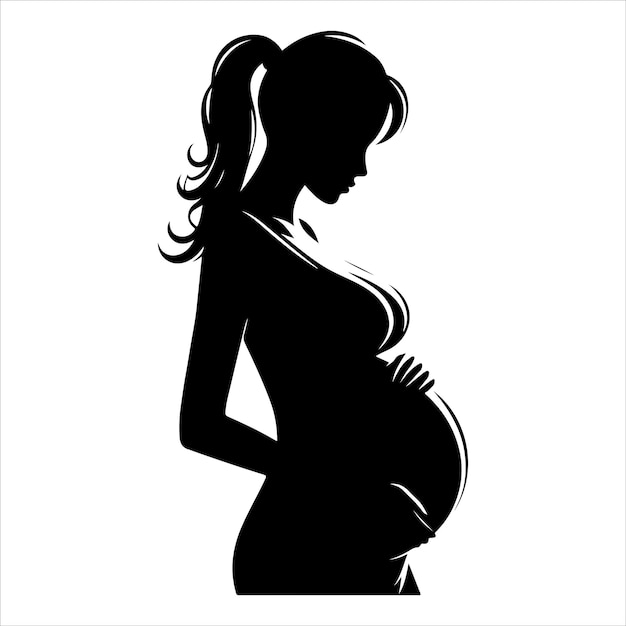 Pregnant woman silhouette vector illustration