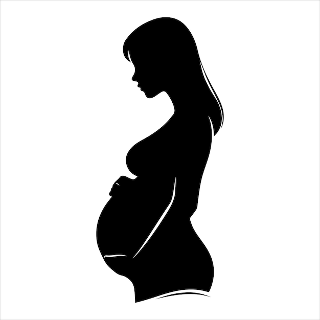 Pregnant woman silhouette vector illustration