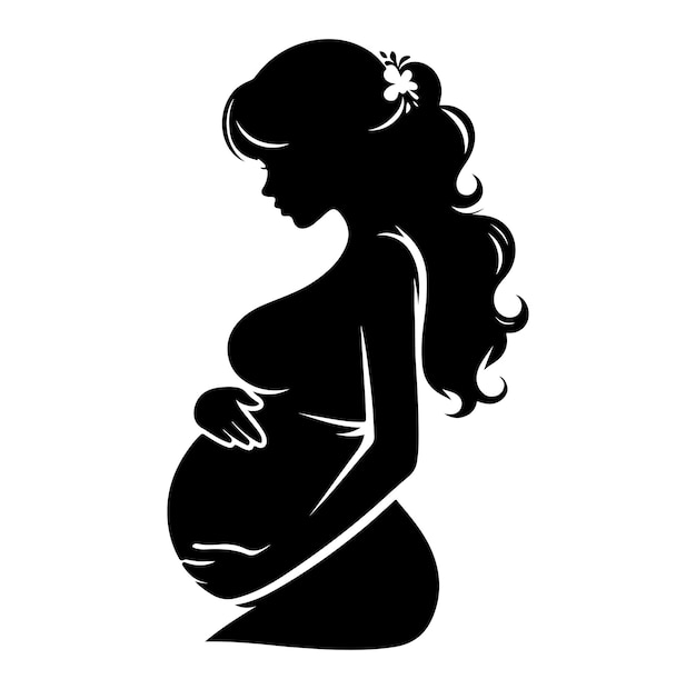 Vector pregnant woman silhouette vector