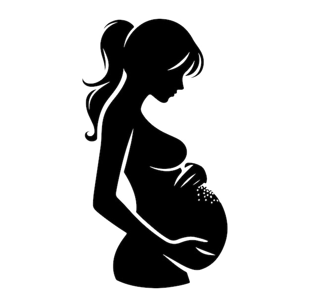 Vector pregnant woman silhouette vector