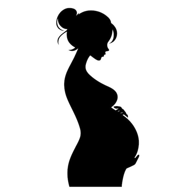 Vector pregnant woman vector illustration silhouette sign isolated on white background