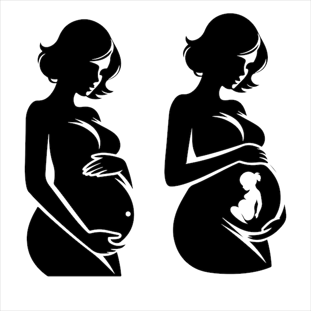 pregnant woman vector silhouette