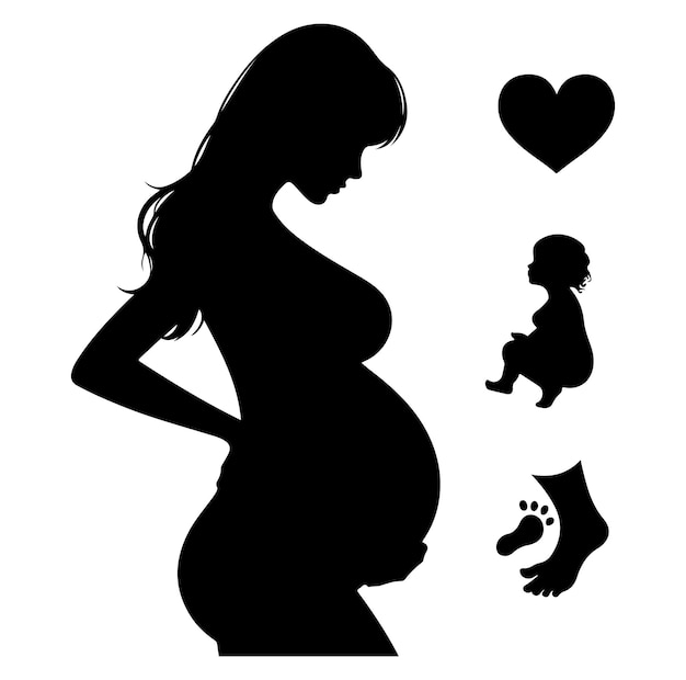 Pregnant woman vector silhouette