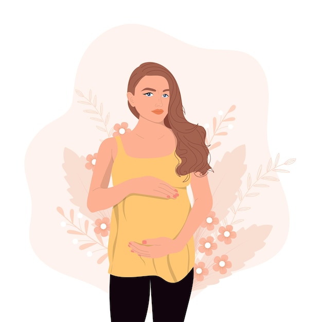 Pregnant woman with hands over her belly