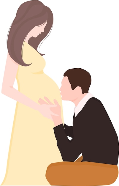 Pregnant womanPregnant girl with manPregnancy vector illustration