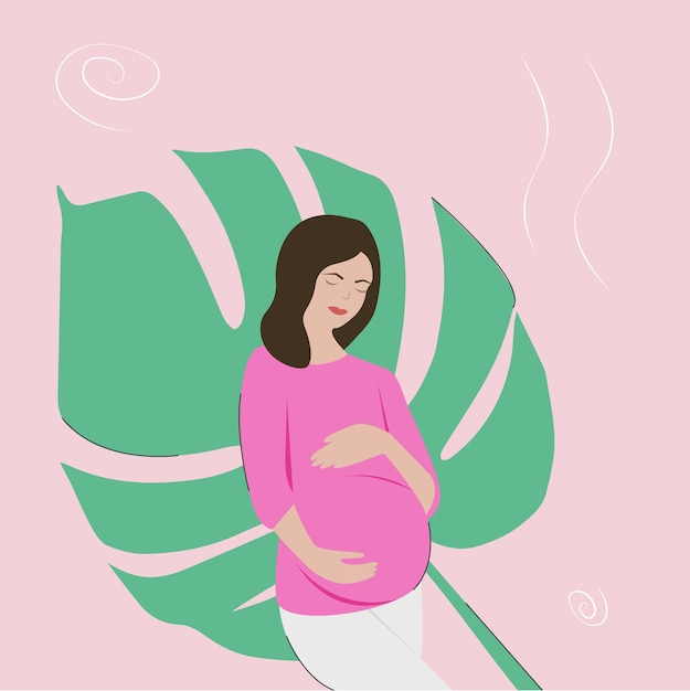 Pregnant women in pink