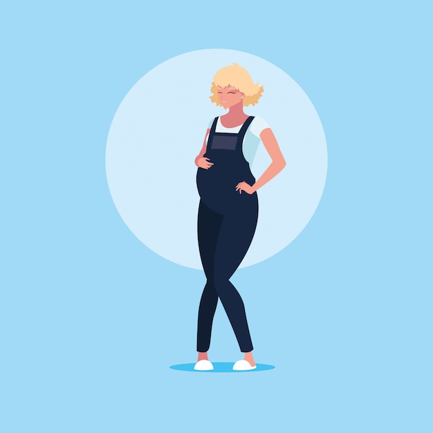 Pregnant young woman avatar character