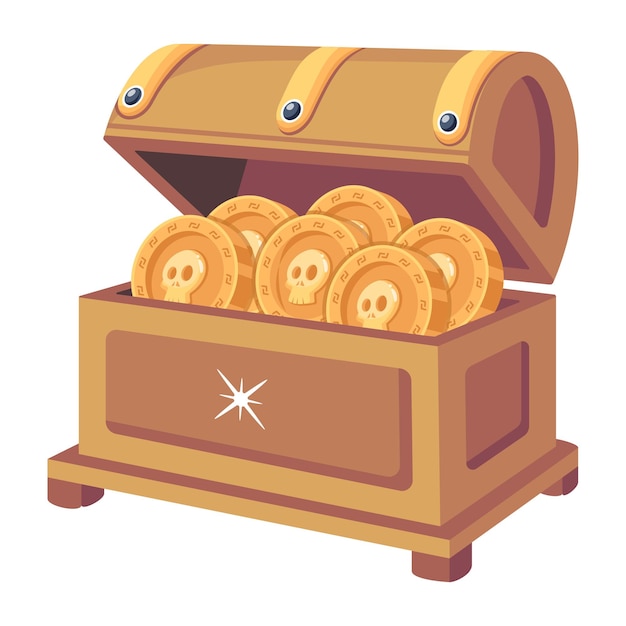 Premium 2d icon of pirate treasure