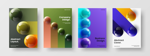 Premium 3D spheres company brochure layout set