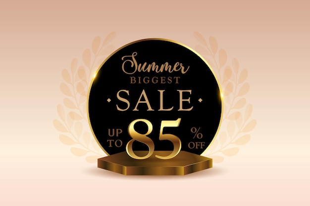 premium 3d summer sale banner discount with eighty five 85 percent