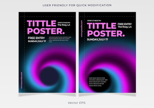 Vector premium abstract swirling vortex textures on black hole vector poster flyer pink blue