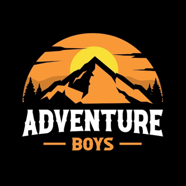 Premium Adventure Boys Mountain Logo Best for Mountain Adventure and Outdoor Related Industry