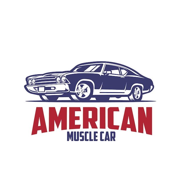 Premium American Muscle Car Illustration Logo Vector. Best for Automotive Tshirt Design