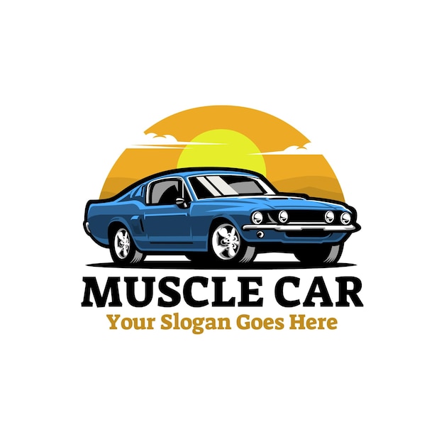 Premium American Muscle Car Vector Isolated Best for Automotive Related Industry