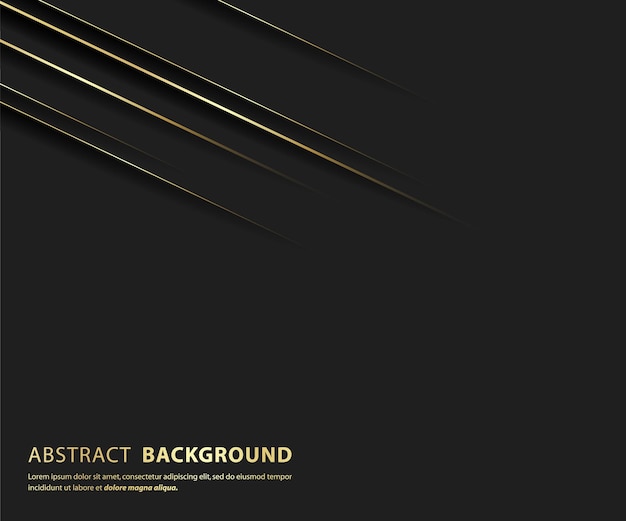 Premium background Abstract luxury pattern Gold glitter stripes background Abstract gold line texture Black pattern vector illustration