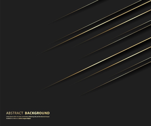 Premium background Abstract luxury pattern Gold glitter stripes background Abstract gold line texture Black pattern vector illustration