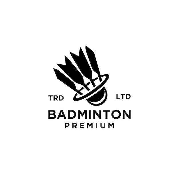 Premium Badminton Shuttlecock logo design illustration