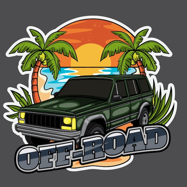 Premium Beach OffRoad Car Illustration