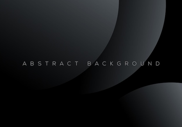 Premium Black Abstract Background Concept with Luxury Geometric Dark Grey Shapes with Copy Space