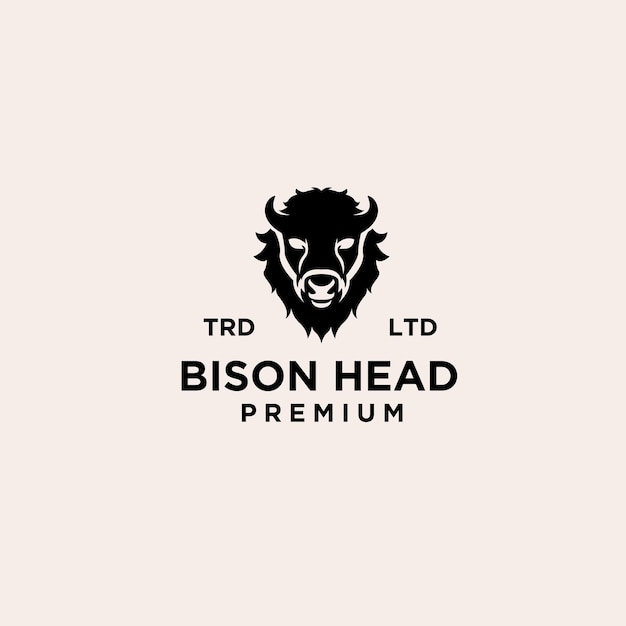 Vector premium black bison vector logo icon design isolated white background