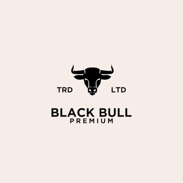 Premium black bull head logo design