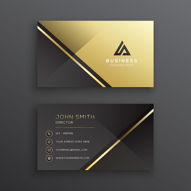 Premium Black and Gold Business Card Template