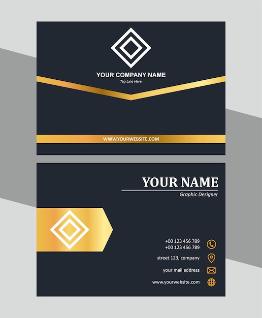 premium black and gold business card template