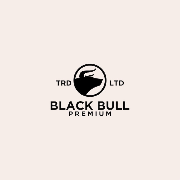 Premium bull head on circle logo design