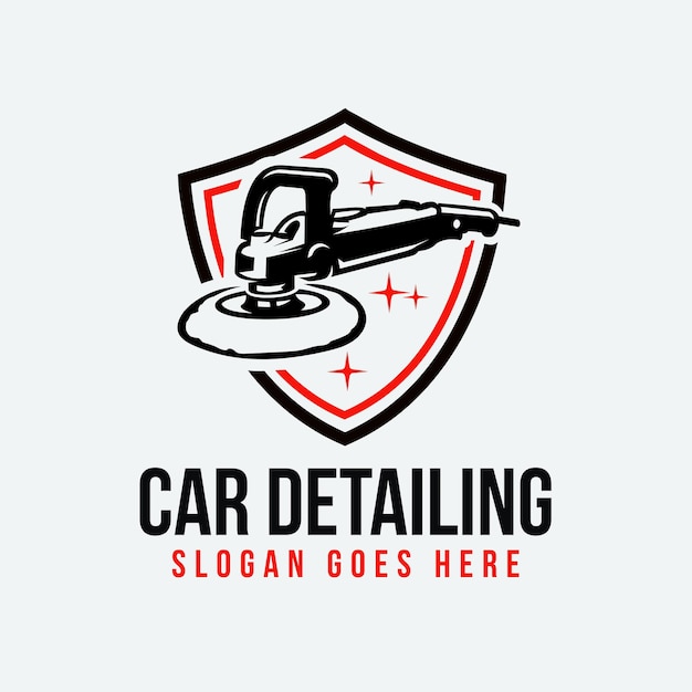 Premium car detailing business shield emblem ready made logo design