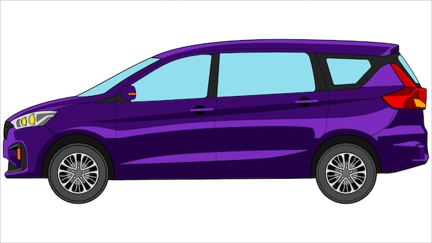 Premium car outline vector illustration on white background