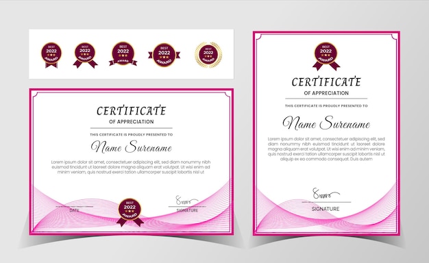 Premium certificate of achievement template.