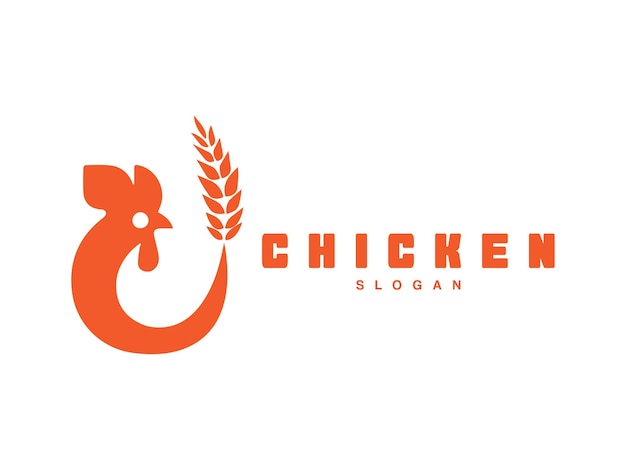 Premium chicken wheat logo design for your brand or business