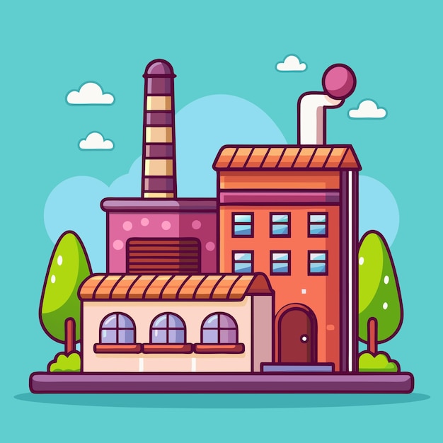 Vector premium chocolate factory vector icon art