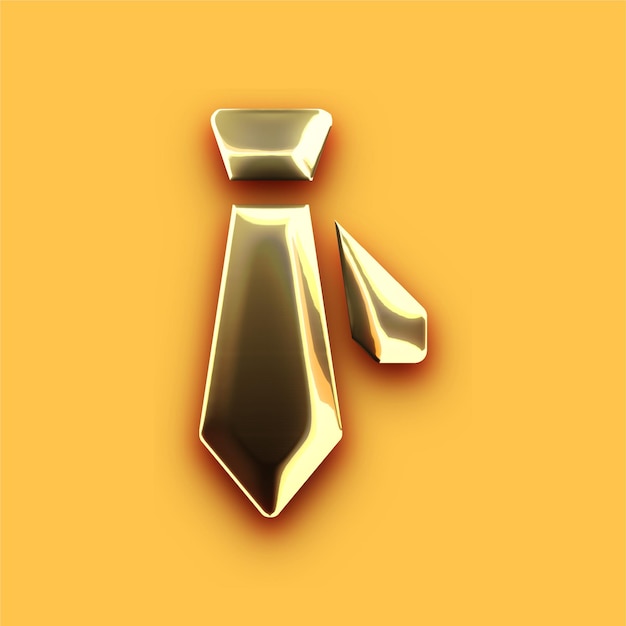 Premium Chrome Gold Tie or Professional Icon with Customizable Yellow Backdrop