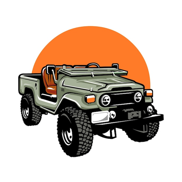 Premium Classic Overland Vehicle Illustration Vector Isolated Best for Adventure Enthusiast